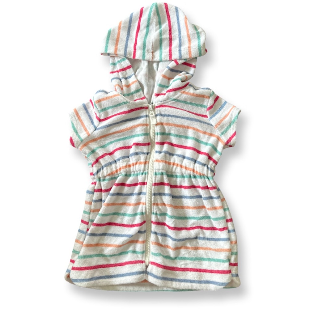Striped Hooded Baby Swim coverup
